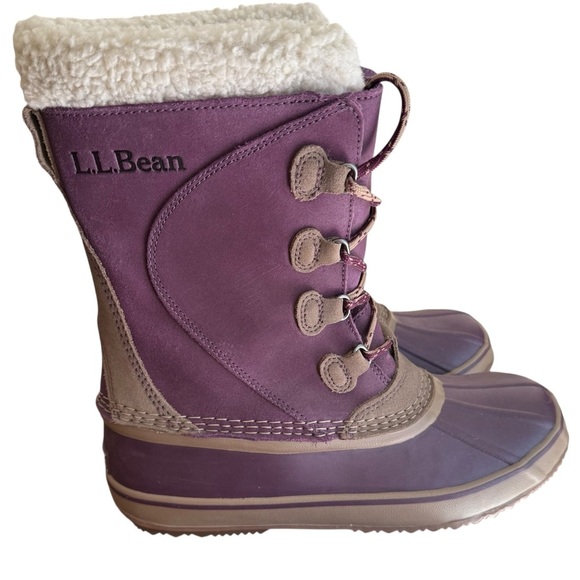 LL Bean Boots Women's 284882 Snow Winter Purple Duck Boots Water-proof Size 10 - Picture 1 of 15